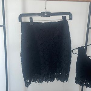 2 piece crop top and skirt